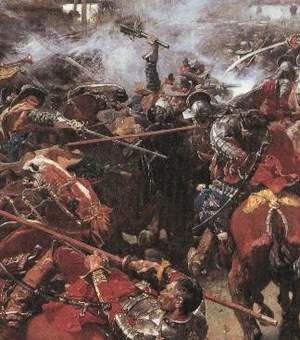 Polish Hussars in an engagement with Swedish cavalry